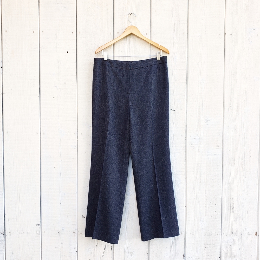 Lafayette 148 Grey Wool Wide Leg Dress Pants Size 12